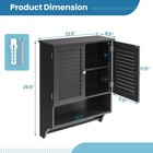 Bathroom Wall Mounted Medicine Cabinet W  Towel Bar   Louvered Doors Black