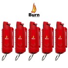 5 Pack Burn Pepper Spray 0 5oz Self Defense Security Keychain Red
