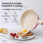 Ceramic Pots And Pans Set Non Stick Pink 5pcs Nonstick Cookware With Detachable