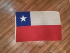 Vtg Original Stitched Flag Of Chile Chilean Made Large 48 X 31 Wool Read