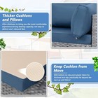  5 Pieces Outdoor Patio Furniture Sets  Patio Sectional Aegean Blue 5 Pieces