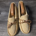 North Northwest Men s Moccasin Slippers Shearling Lined Suede Tan Size 9