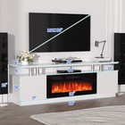 Fireplace Tv Stand 70 Inch With 36in Electric Fireplace 12 Color Led 750w 1500w