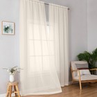 Sheer Curtains For Living Room  84 Inch Length  Soft Solid Drapes  Beige