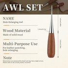 Sewing Awl Leather Hole Punch Tool Wooden Handle Scratch Stitching Bookbinding