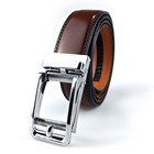 Genuine Leather Mens Ratchet Belt Belts For Men Adjustable Automatic Buckle