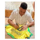Ronaldo Naz  rio Signed Brazil 2024 Home Football Jersey  Standard Frame