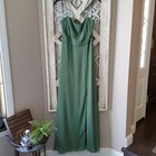After Six Convertible Tie Evening Gown A-line Side Slit Vineyard Green