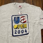 Nos New Us Open 2004 Vtg Grey Tshirt L Usta Official S087