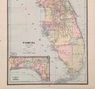1899 Florida Map Original Miami - Tampa - St Augustine Keys Dade County