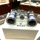 Rolex Silver Lacquer Engraved Opera Binoculars Ad Vip Gift