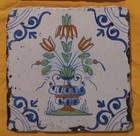  Fab 17thc Dutch Delft Polychrome Tile Flowers Early 1600 C 