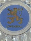 Lowenbrau Beer Advertising Cut Glass Cigar cigarette Ashtray Heavy Crystal 7-1 4