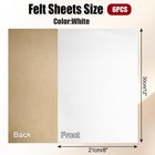 Biaungdo 6 Pcs Self Adhesive Felt Sheets  White Felt Sheet With Adhesive Back   