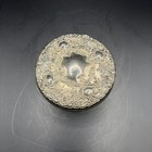 Vtg Silver-plated Glass Vanity Powder Jar Ornate Floral Design Mirrored Lid