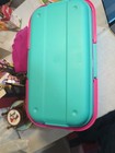 Eagle Craftstor Storage Tote Basket Teal Pink Purple 1990 s Vintage Usa 11x17x11