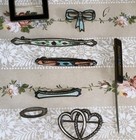 Lot Antique Sterling   Enamel Guilloshe Pins Eight