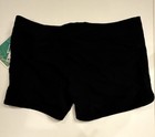 Evo Women   s 11 Black Stretch Drawstring Swim Shorts Solid Knit 2in Inseam