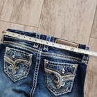 Rock Revival Women   s Size 27 Betty Mid-rise Easy Boot Cut Denim Jeans Rhinestone