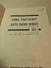 Original Sams Photofact Auto Radio Series Service Repair Manual Book Ar-212