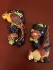 4 Vintage 1940s Japan Hand Painted Porcelain Figural Bird Wall Pockets