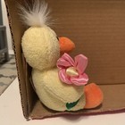 Dan Dee Collectors Choice  Plush Yellow Miniature Duck Chick With Pink Flower