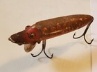 Vintage Heddon Dowagiac Vamp Wood Fishing Lure - Glass Eyes 3 1 2 Inch 