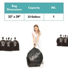 Black Star Seal Lldpe Trash Can Liner Bag  33 Gal  1 Mil  33  X 39   200 Qty