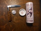 Gec Tidioute  15 Boys Badge Single Blade Knife Beautiful Mexican Bocote Wood Nit