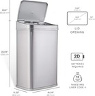 13 Gallon Kitchen Trash Can Stainless Steel Automatic Touch Free Garbage W lid