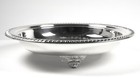 Silver Plate Footed Deep Serving Round Bowl Dish Ornate By Ps Co - Slv375
