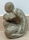 Vintage Inuit Hand Carved Soapstone   huddled   5    Sculpture Signed - Ds31