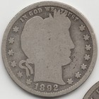 1892 S Ag-g   1903 S G-vg Barber Quarters  2 Coins