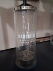 Vintage Barbicide Glass Disinfectant Jar Barber Shop Chrome Inner  11 