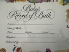 Vtg Baby Shower Birth Record Keepsake Picture Wall Decor Nursery Rhyme Victorian