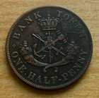 Canada 1852 Copper 1 2 Penny Token Circulated Bank Of Upper Canada