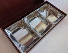2004 Arthur Court Aluminum Grapes 3 Section Divided Condiment Tray  9 5  X 4 5 