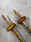 Wood Drop Spindles Yarn Spinning Knitting Lot 2 Pair Hand Made