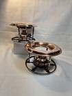 Pair Of Antique Pot   Plate Warmers Stands With Spirit Burners 