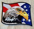 Bald Eagle American Flag Patch Usa Patriotic Applique Embroidered Iron-on Emblem