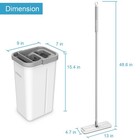 Bosheng Mop   Bucket With Wringer Set - Hands-free Flat Floor Mop   3 Pads