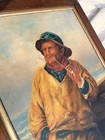 Newlyn School Antique Nautical Fisherman Oil Painting On Canvas 19th C