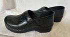 Dansko Professional Clogs Black Tooled Leather Floral Embossed Shoes Size 40