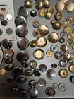 Large Lot Of Vintage Metal Buttons  Many Sizes  Gold   Silver Tone Metal