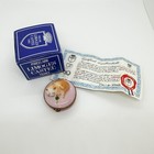 Vtg Limoges Cat Hinged Trinket Box Castel France Peint Porcelain Certificate
