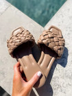A New Day Women s Carissa Slide Sandals In Tan Memory Foam   Size 9