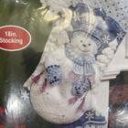 New Bucilla Snowflake Snowman Felt Christmas Stocking Kit Maria Stanziani 18   