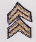Corporal Rank Stripes Pair Combat Arm Gold On Blue Korean War Us Army