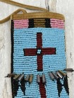 Vintage Style Native American Beaded Leather Knife Sheath Turquoise 10   