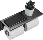 Wall Mounted Toilet Paper Holder With Phone Shelf Bathroom Double Roll Holder Us